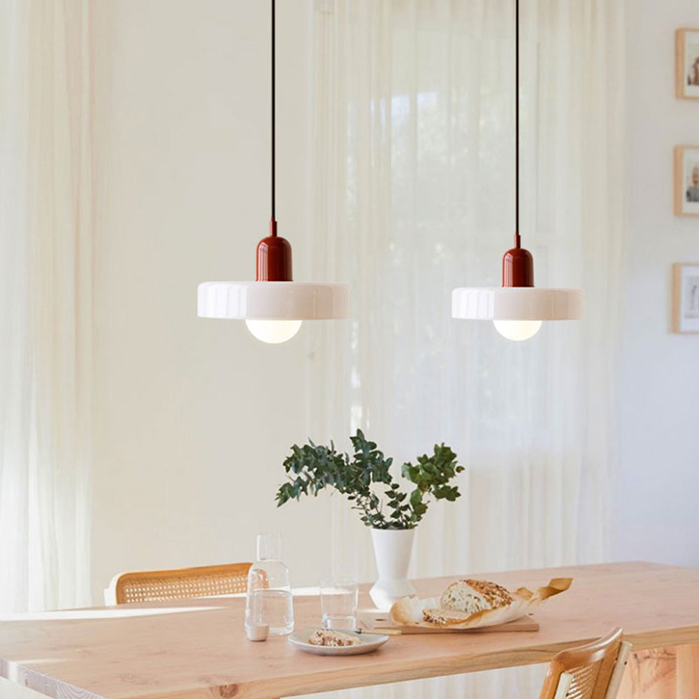 KiraGlass Geometric Bauhaus Pendant Light In Colored Glass