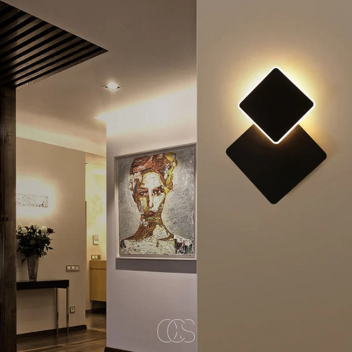 Double Cube Wall Lamp With Interlocking Cubes For Warm Ambient Glow