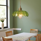 Vintage-Style Pendant Light With Glass Flower For Home Decor