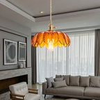 Vintage-Style Pendant Light With Glass Flower For Home Decor
