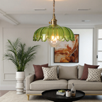 Vintage-Style Pendant Light With Glass Flower For Home Decor