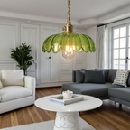 Vintage-Style Pendant Light With Glass Flower For Home Decor