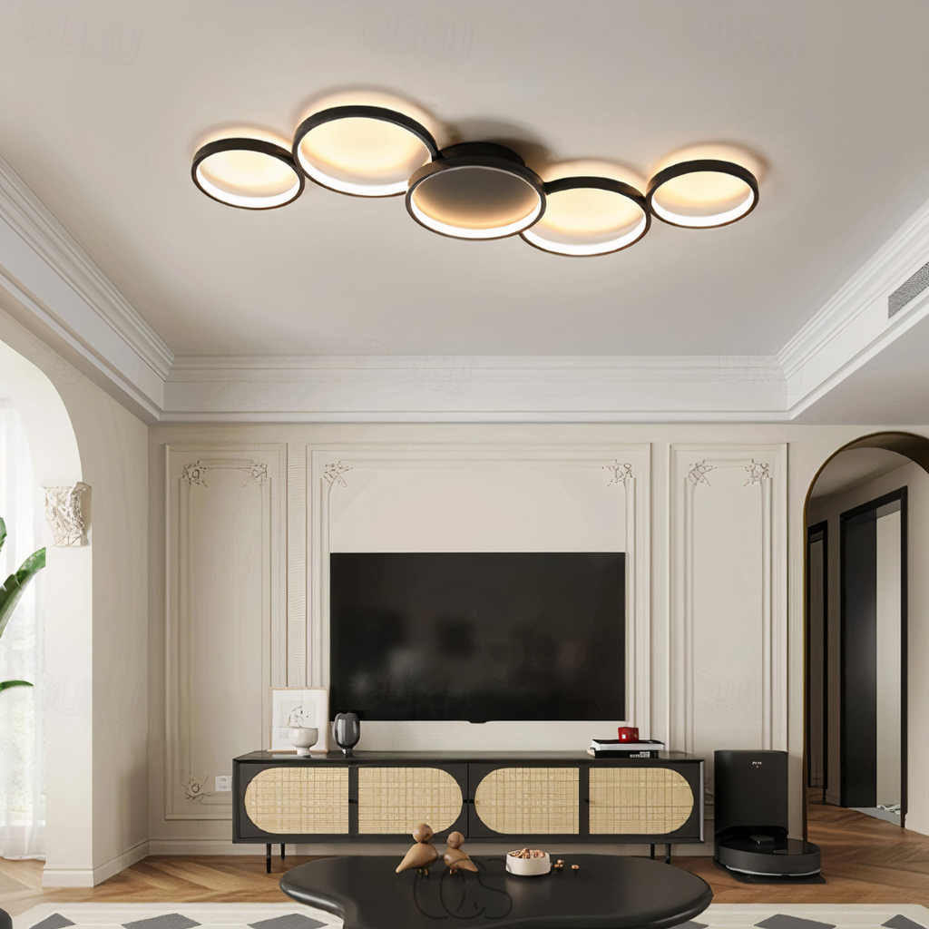 Contemporary Ceiling Lamp With LED Rings For Modern Ambience