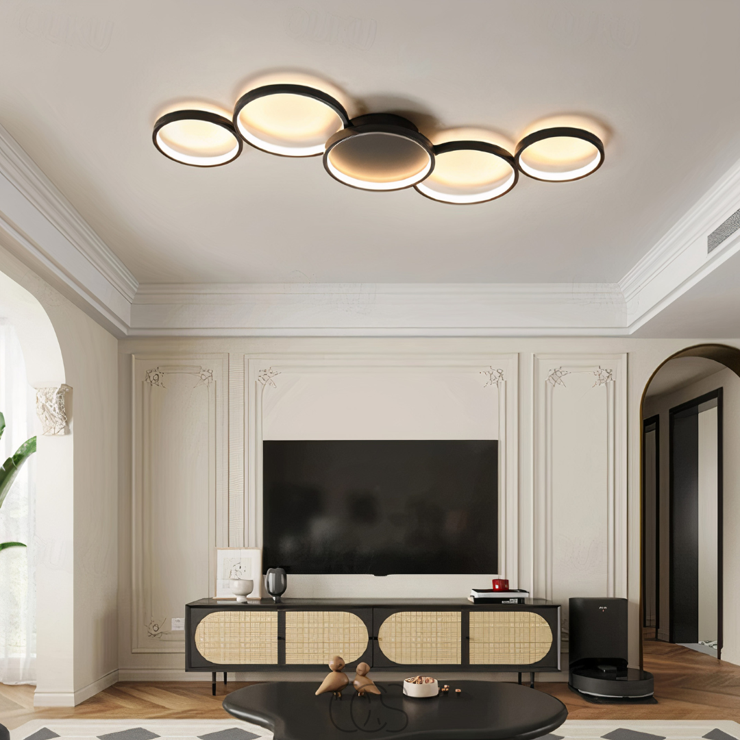 Contemporary Ceiling Lamp With LED Rings For Modern Ambience