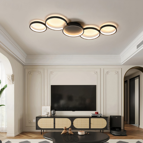 Contemporary Ceiling Lamp With LED Rings For Modern Ambience