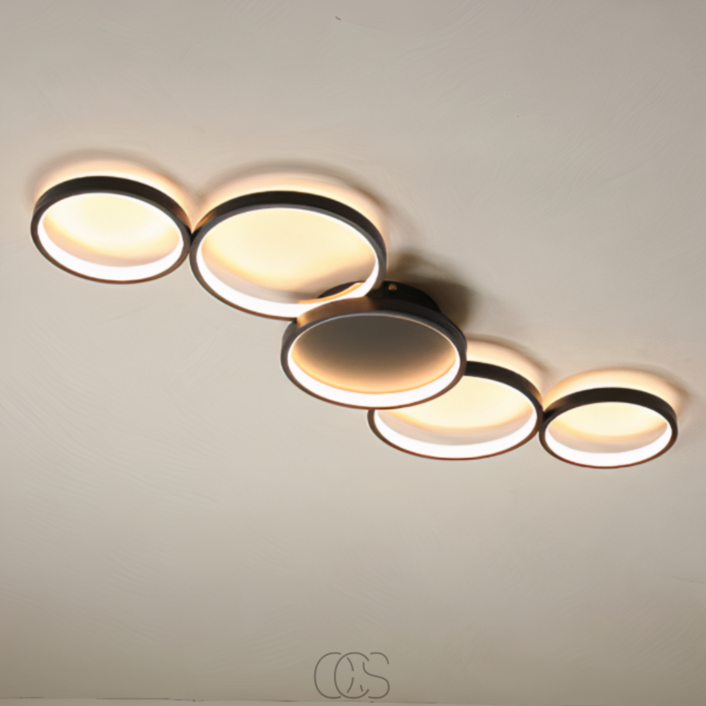 Contemporary Ceiling Lamp With LED Rings For Modern Ambience