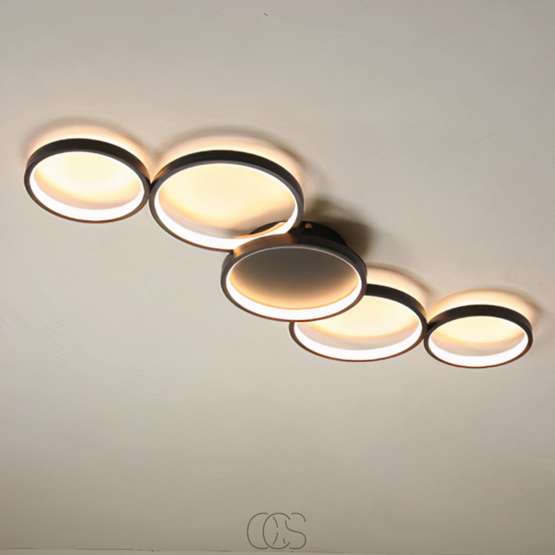 Contemporary Ceiling Lamp With LED Rings For Modern Ambience
