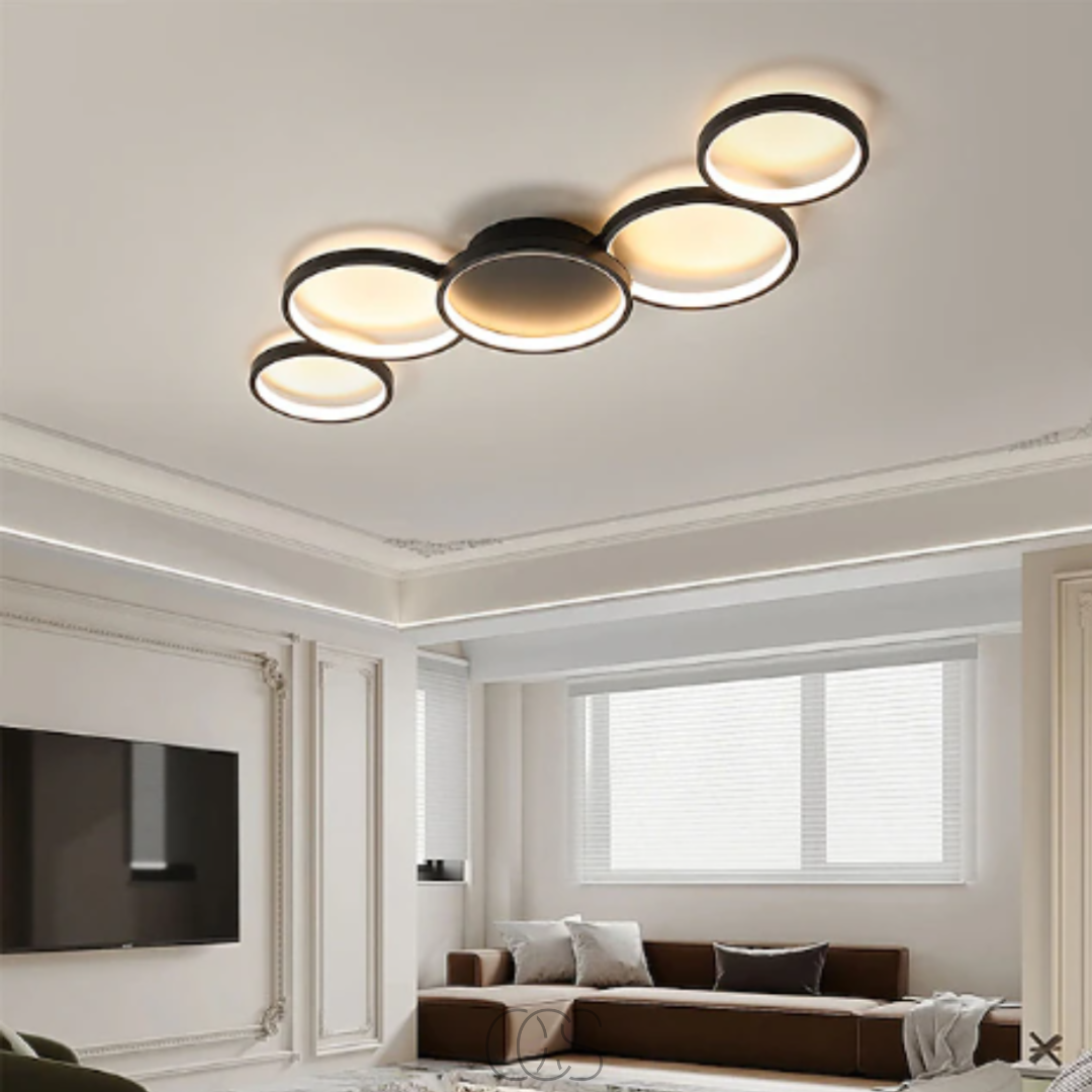 Contemporary Ceiling Lamp With LED Rings For Modern Ambience