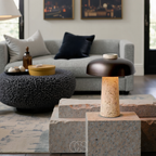 Table Lamp With Stone Finish For Modern Home Decor And Ambience