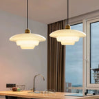 Elegant Perle Brass And Glass Pendant Light For Living Rooms