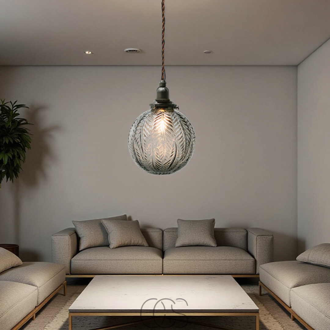 Smoke Color Glass Pendant Lamp For Ambient Lighting