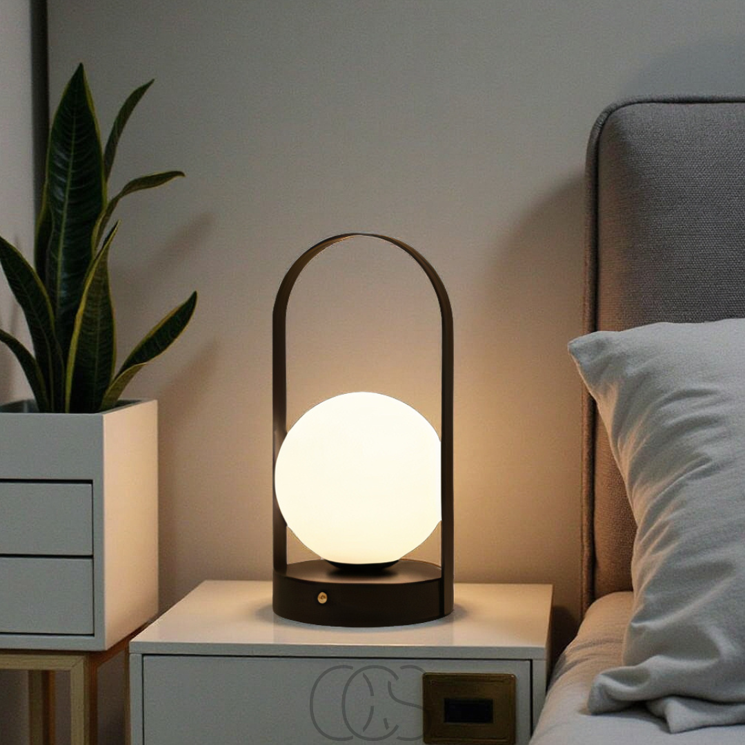 Table Lamp Spherical With Wireless LED Illumination For Night Use