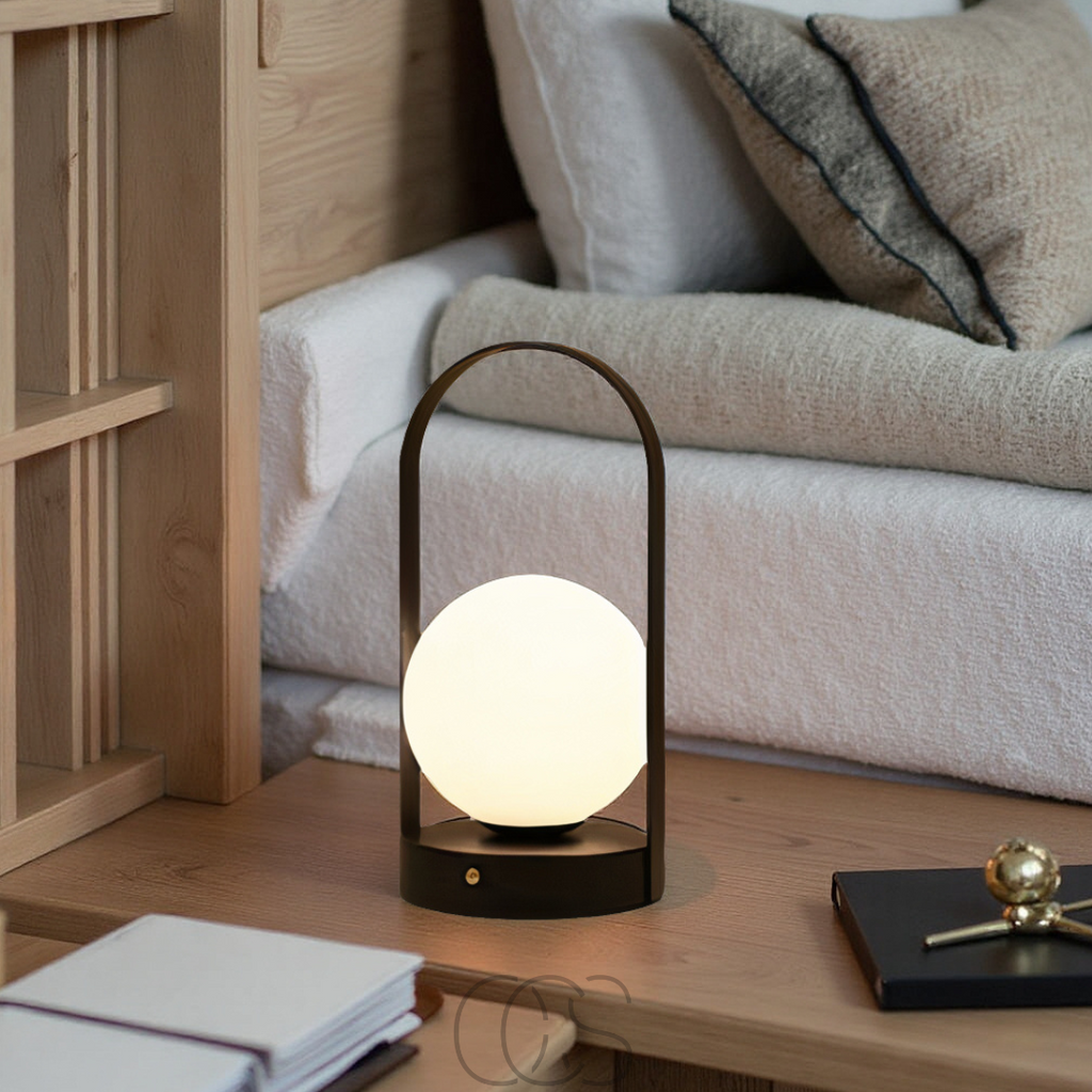 Table Lamp Spherical With Wireless LED Illumination For Night Use