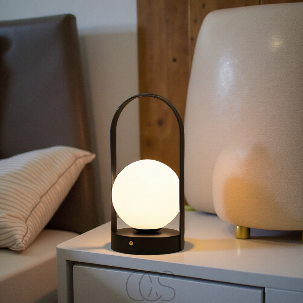 Table Lamp Spherical With Wireless LED Illumination For Night Use