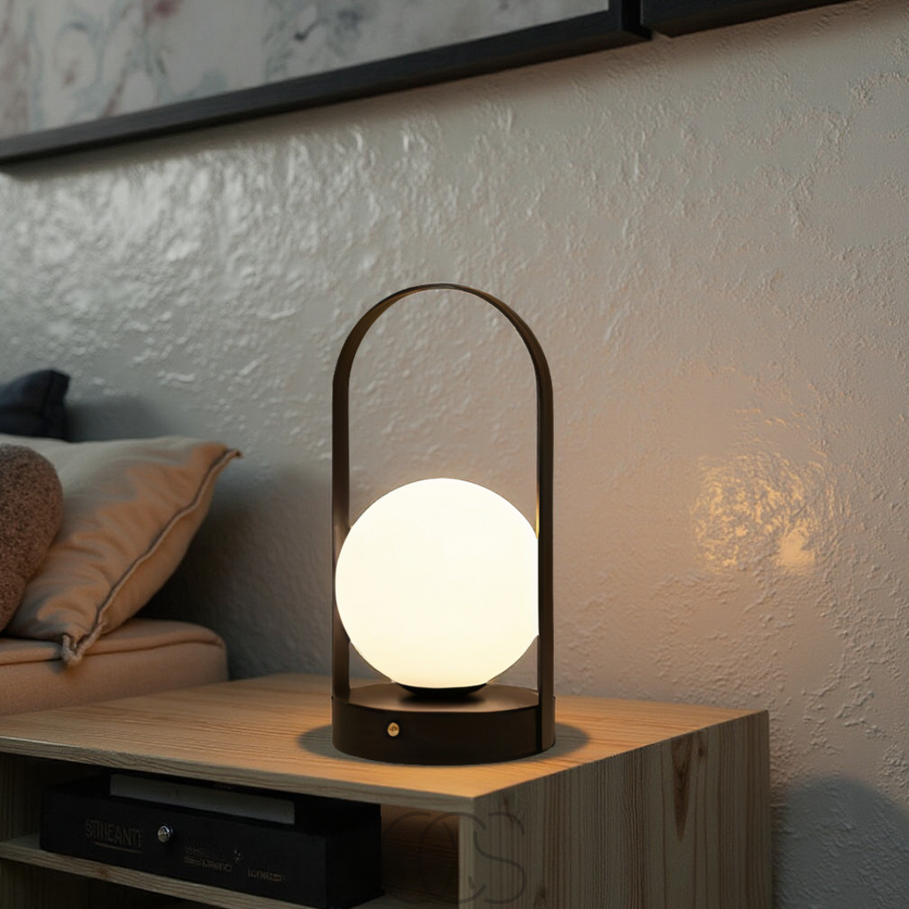 Table Lamp Spherical With Wireless LED Illumination For Night Use