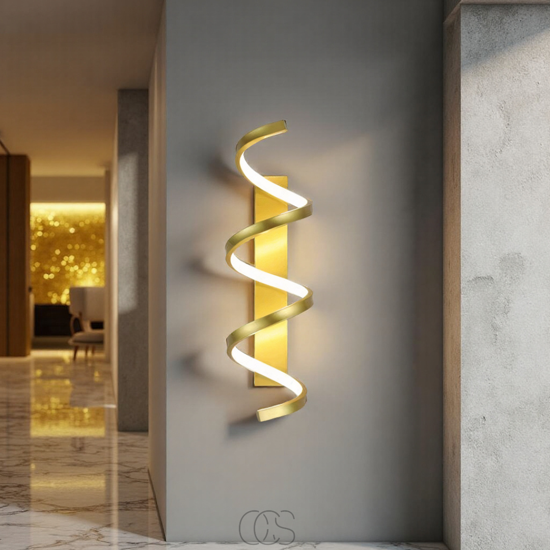 Spiral LED Wall Light, Dimmable, Warm Ambient Accent Lamp