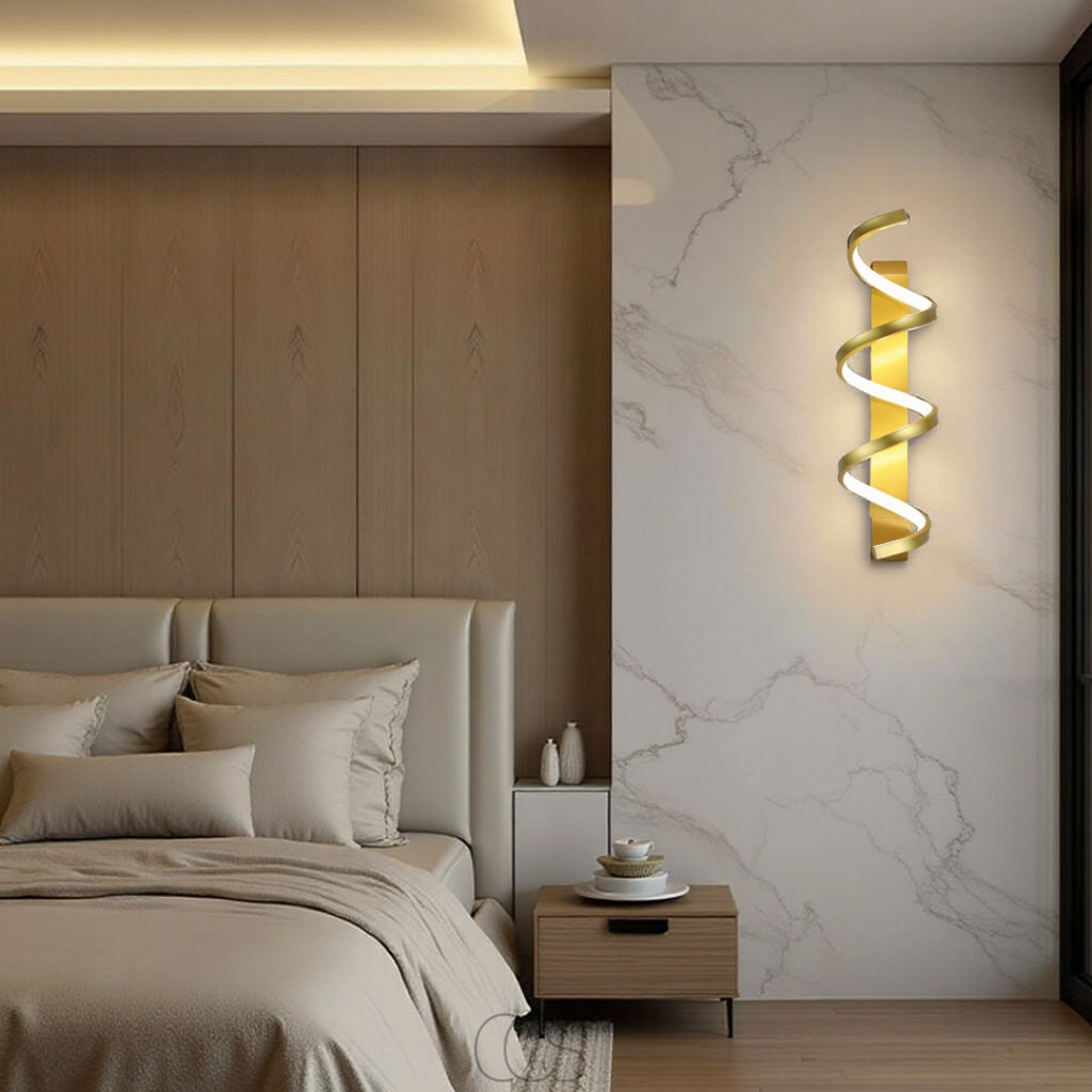 Spiral LED Wall Light, Dimmable, Warm Ambient Accent Lamp
