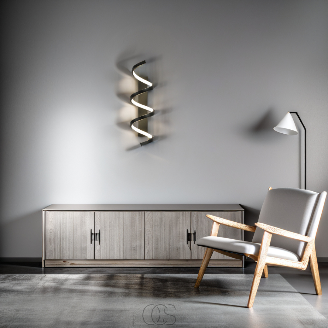 Spiral LED Wall Light, Dimmable, Warm Ambient Accent Lamp