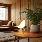 Wooden Bird Table Lamp With Wireless Warm Light For Home Decor