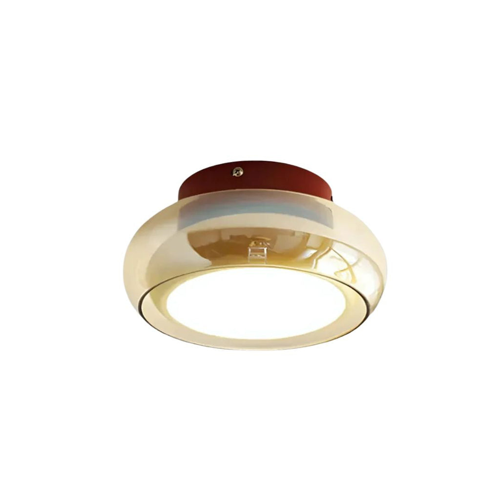 12-Inch 24W LED 吸顶灯，琥珀色玻璃，暖白光