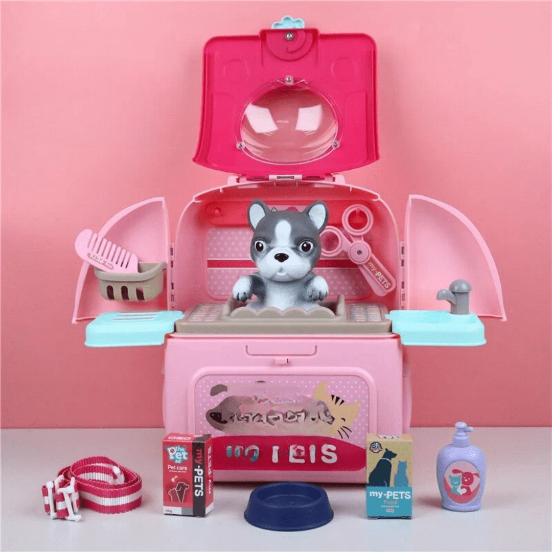 Conjunto portátil de brincadeira de veterinário PawFriend para crianças