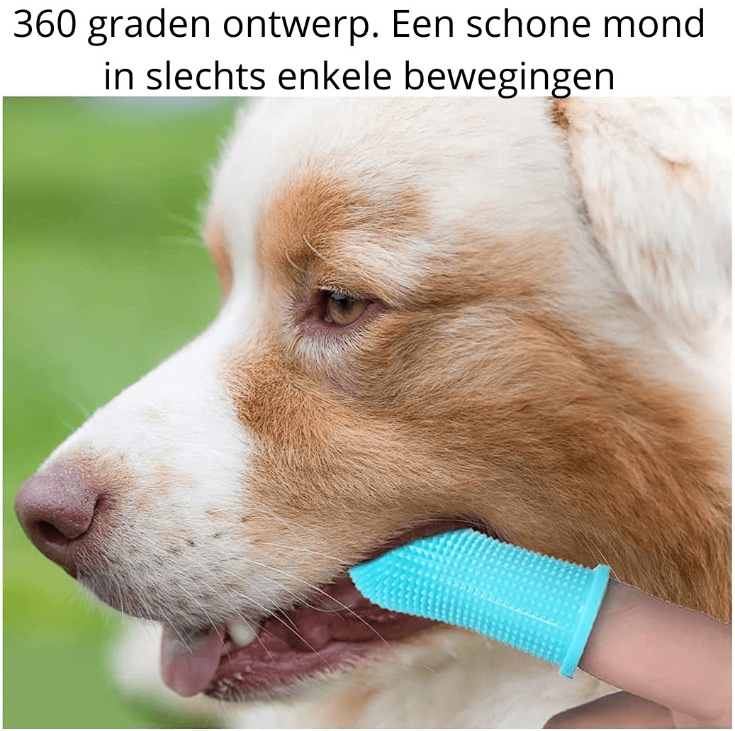 Escova de dentes de silicone para dedo NovaPaw 360 — Bainha ajustável para cães