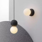 Vellon Geometric Pendant Light In Volcanic Stone Opal
