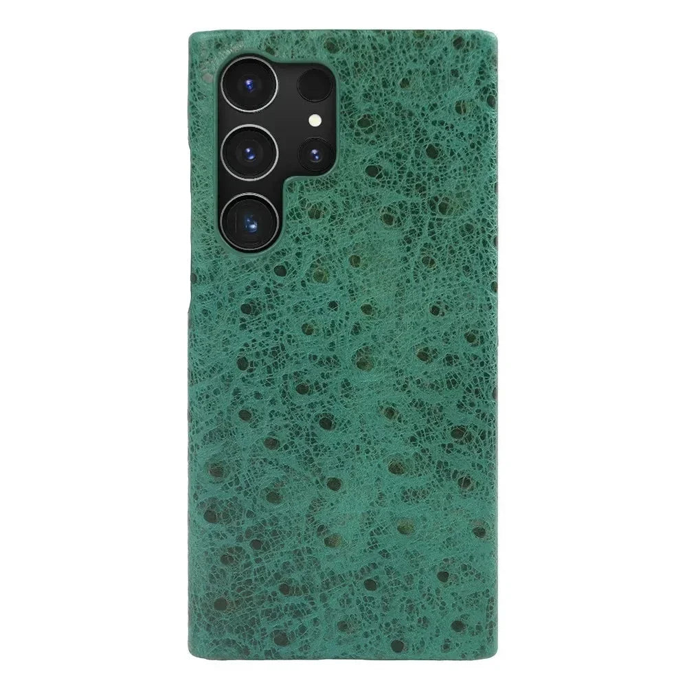 Texturované kožené pouzdro Samsung — nárazuvzdorné, zvýšené okraje, S22-S26/Note 20