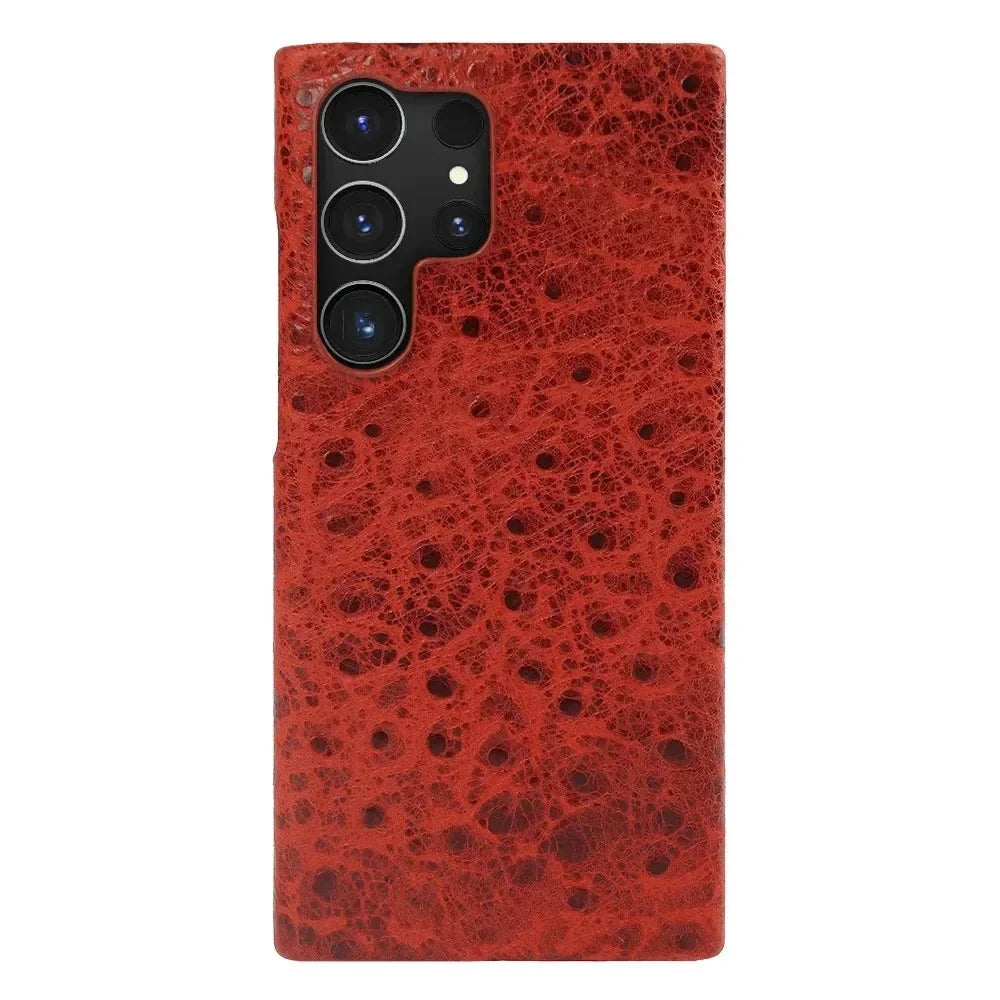 Texturované kožené pouzdro Samsung — nárazuvzdorné, zvýšené okraje, S22-S26/Note 20