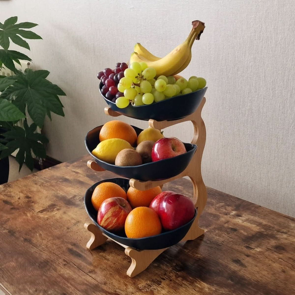 Aureva Modern 2-3 Tier Metal Fruit Bowl Etagere