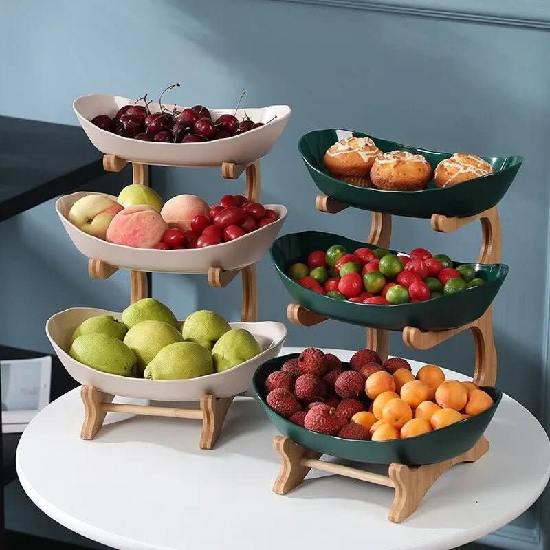 Aureva Modern 2-3 Tier Metal Fruit Bowl Etagere
