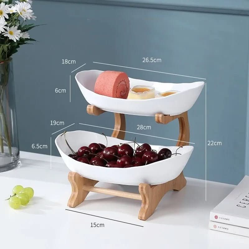 Aureva Modern 2-3 Tier Metal Fruit Bowl Etagere