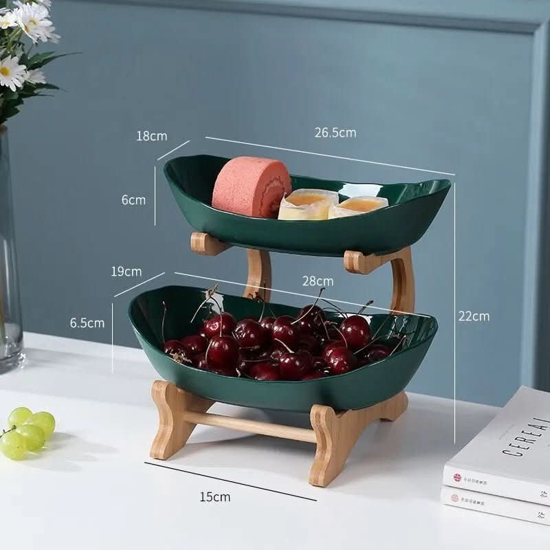 Aureva Modern 2-3 Tier Metal Fruit Bowl Etagere