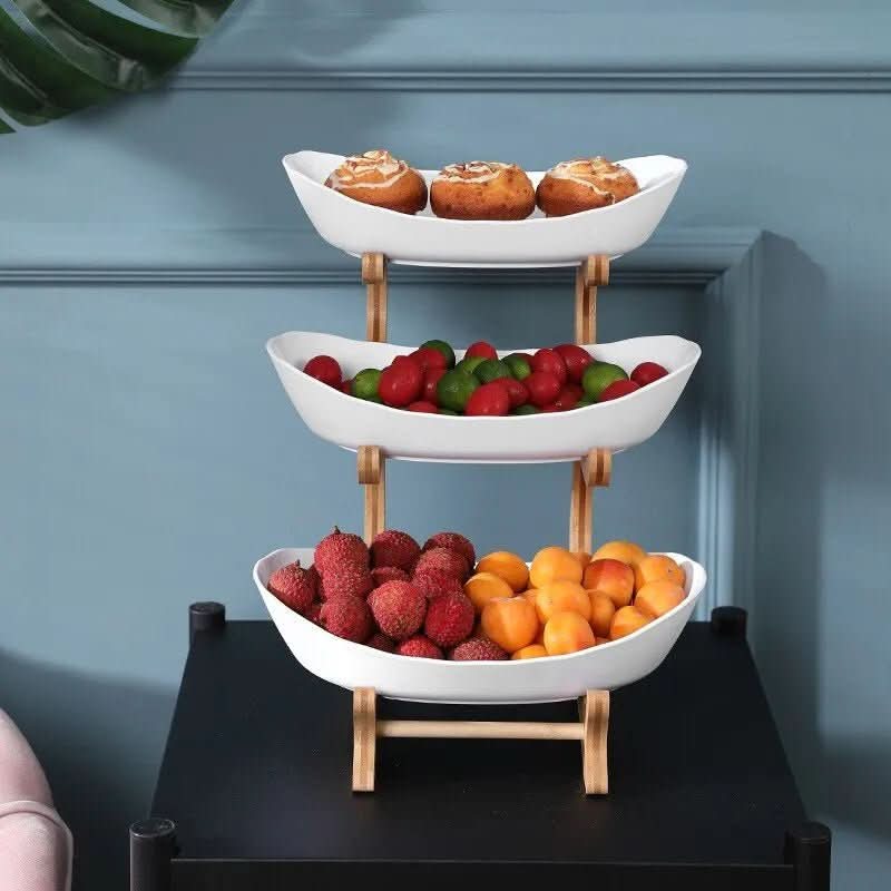 Aureva Modern 2-3 Tier Metal Fruit Bowl Etagere