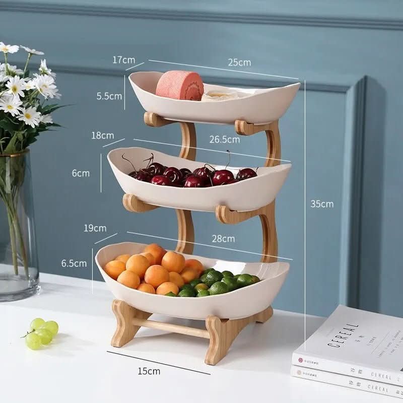 Aureva Modern 2-3 Tier Metal Fruit Bowl Etagere