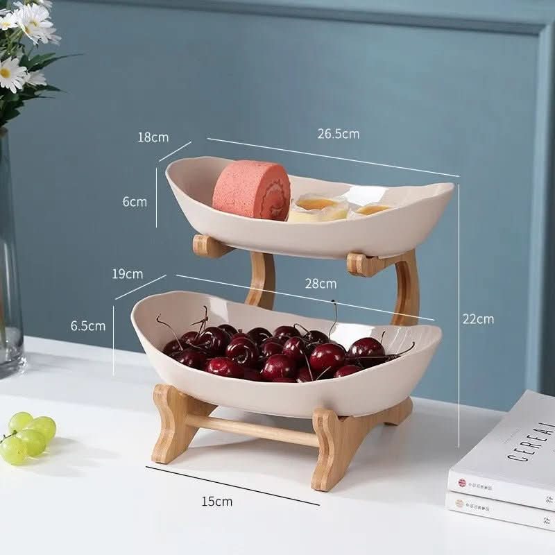 Aureva Modern 2-3 Tier Metal Fruit Bowl Etagere
