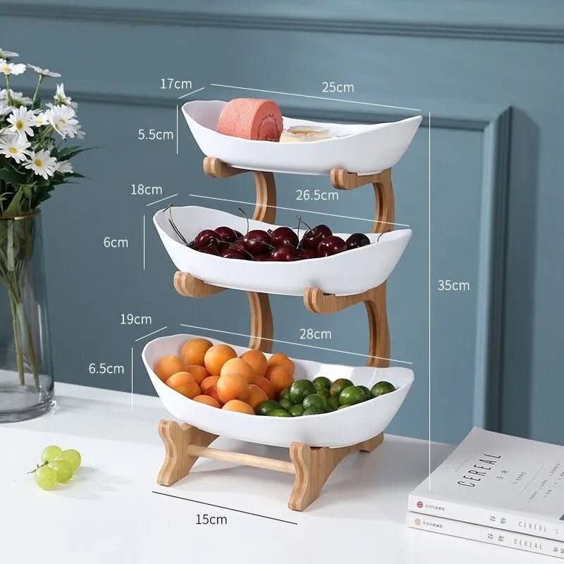 Aureva Modern 2-3 Tier Metal Fruit Bowl Etagere