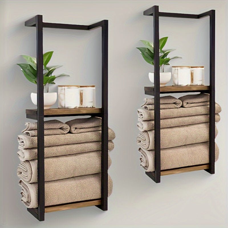 Contemporary Wall Towel Rack Rustproof Stainless Steel Build - Euroselle