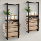 Contemporary Wall Towel Rack Rustproof Stainless Steel Build - Euroselle