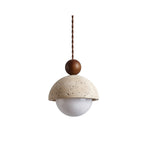 Aurelle | Pendant Light With Travertine Glass Dome