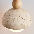 Aurelle | Pendant Light With Travertine Glass Dome