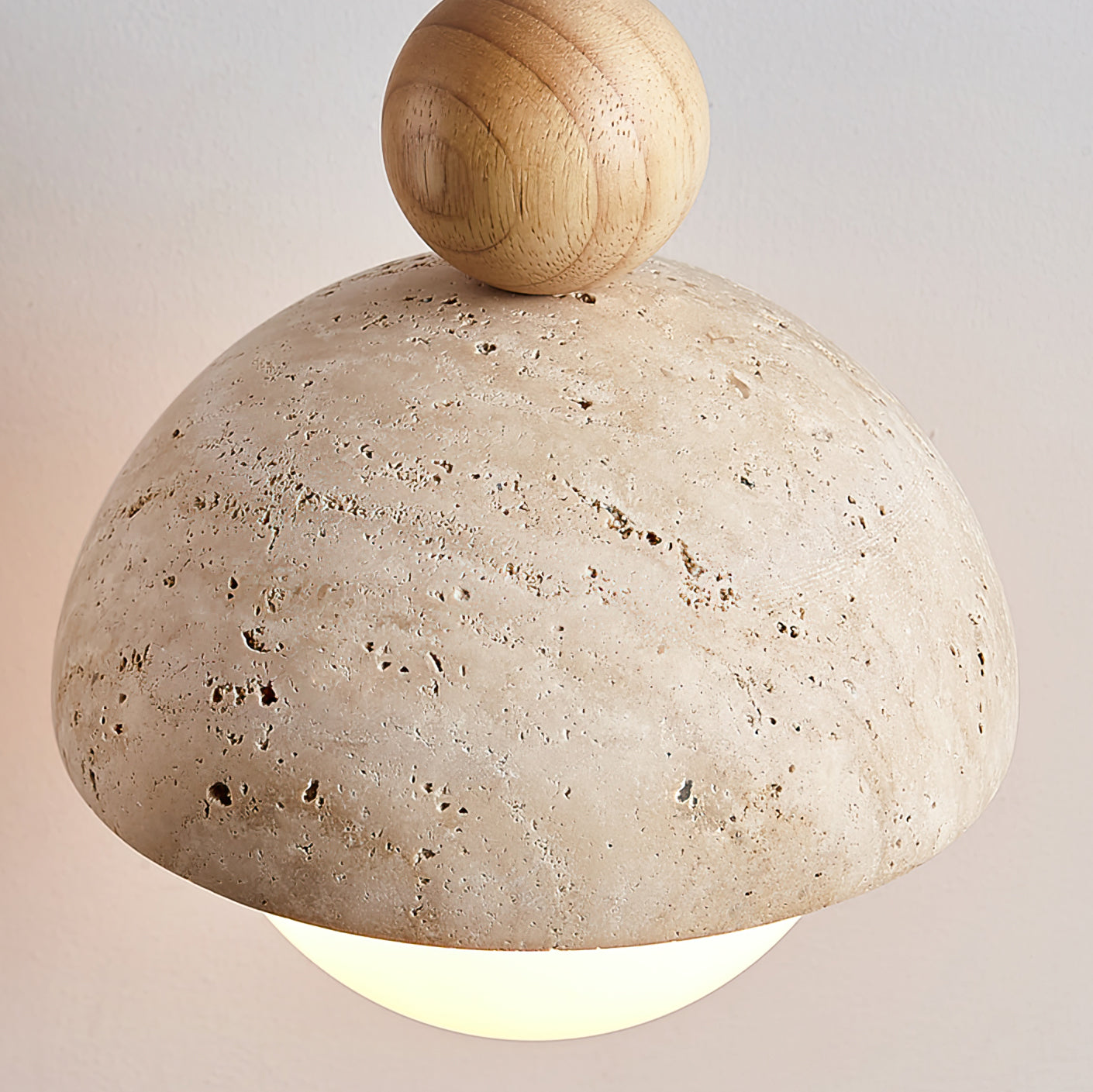 Aurelle | Pendant Light With Travertine Glass Dome