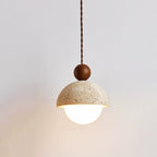 Aurelle | Pendant Light With Travertine Glass Dome