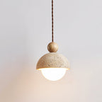 Aurelle | Pendant Light With Travertine Glass Dome