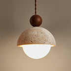 Aurelle | Pendant Light With Travertine Glass Dome