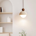 Aurelle | Pendant Light With Travertine Glass Dome