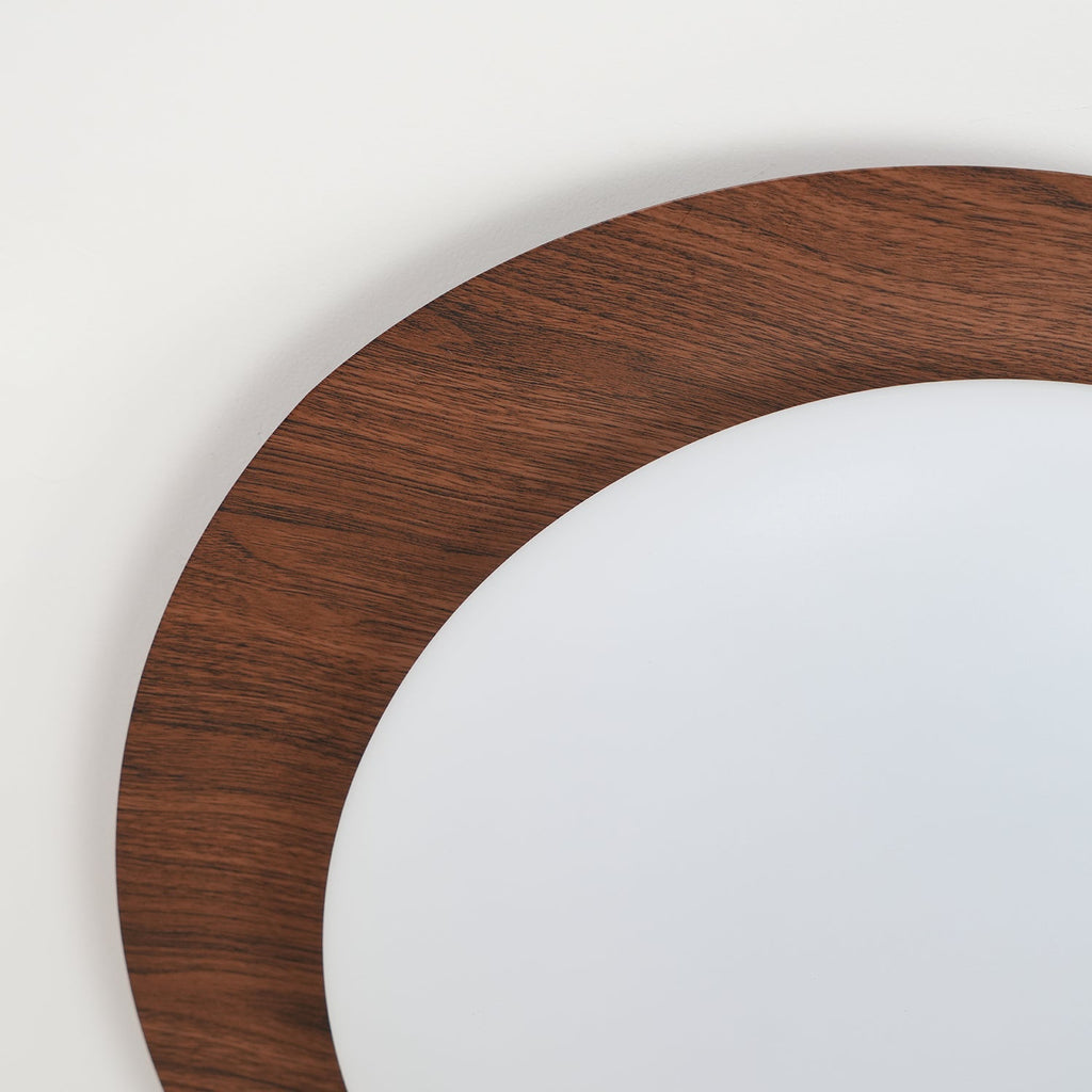 Plafoniera LED Riverstone — profilo ribassato da 8 cm, finitura effetto venatura del noce