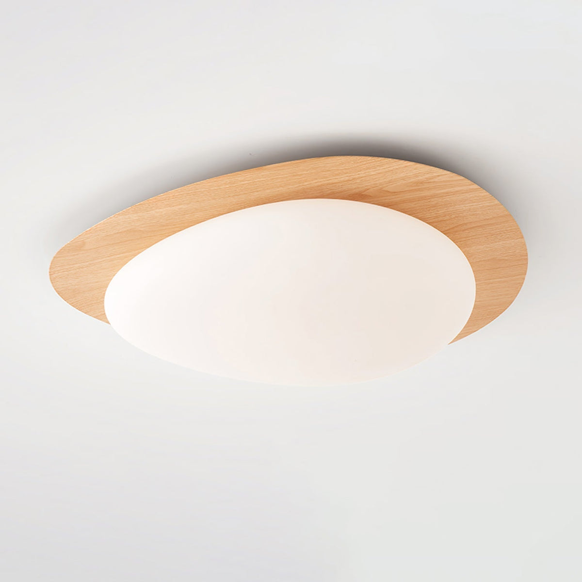 Plafoniera LED Riverstone — profilo ribassato da 8 cm, finitura effetto venatura del noce