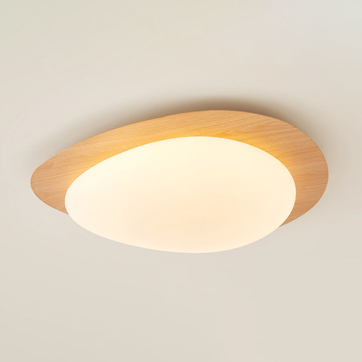 Plafoniera LED Riverstone — profilo ribassato da 8 cm, finitura effetto venatura del noce