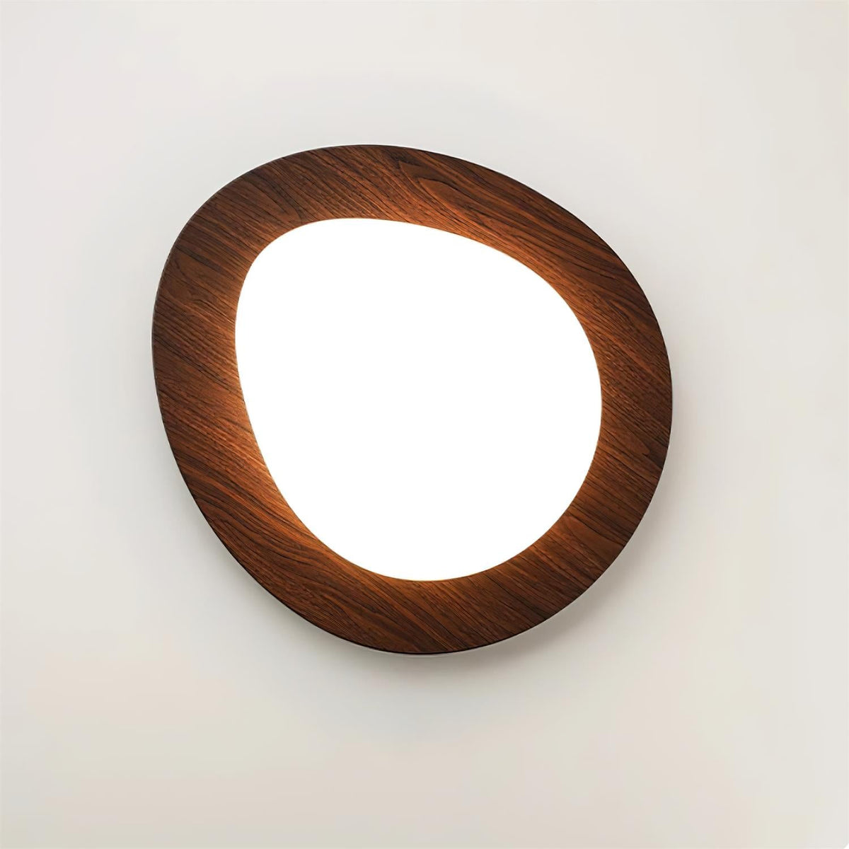 Plafoniera LED Riverstone — profilo ribassato da 8 cm, finitura effetto venatura del noce